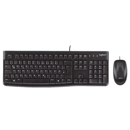 ערכת Logitech MK120 הכוללת מקלדת ועכבר בחיבור חוטי עם עמידות בפני נוזלים