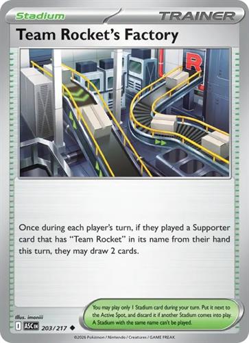 קלף בודד single פוקימון - team rocket's factory - Ascended Heroes - 203/217