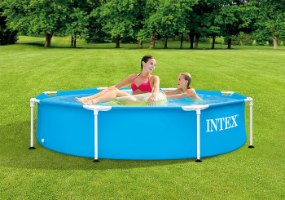 בריכת עמודים עגולה | 244X51 סמ| מקט 28205|Metal Frame| INTEX | קפיץ קפוץ