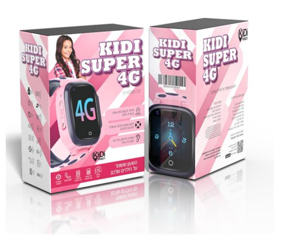 שעון טלפון חכם בצבע ורוד - Kidiwatch SupeR 4G