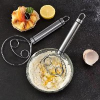 זוג מטרפות בצק ייחודיות לערבוב נוזלים ויבשים מנירוסטה אל חלד דגם Loop