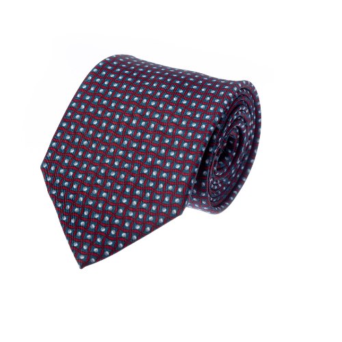 עניבה דגם ריבועים בורדו אפור