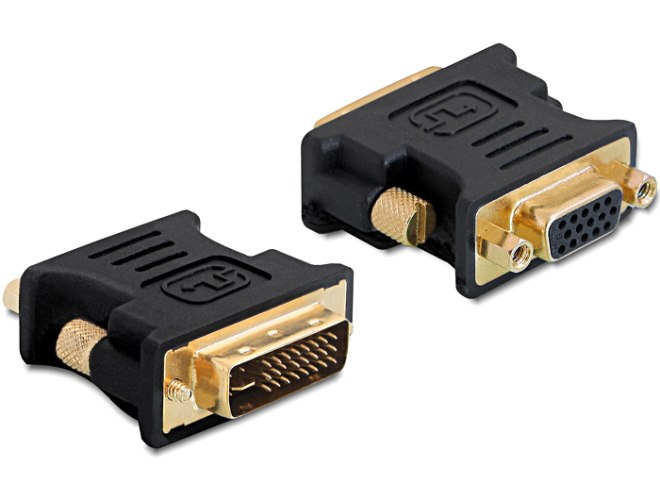מתאם פסיבי Delock Passive Adapter DVI 24+5 Male To VGA 15 Pin Female