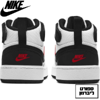 NIKE | נייק - NIKE COURT BOROUGH MID 2 סניקרס נייקי לתינוקות לבן אדום שחור