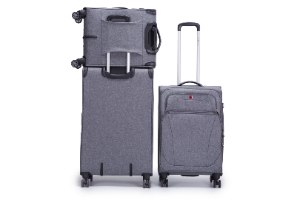 סט 3 מזוודות SWISS ALPINE בד קלות וסופר איכותיות - צבע אפור
