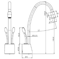 מערכת מים תת כיורית למים חמים וקרים לגונה Undersink