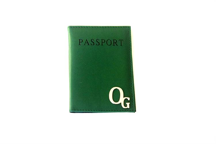 כיסוי לדרכון דמוי עור-ירוק בקבוק