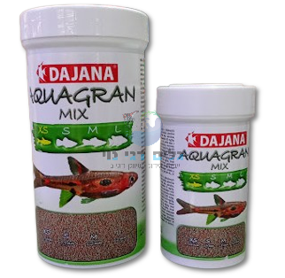 מזון לדגים קטנים מאוד 100/250 מ"ל מהסדרה החדשה AQUAGRAN דג'נה