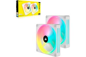Corsair iCUE LINK QX140 RGB 140mm PWM White Fans x2 Starter Kit