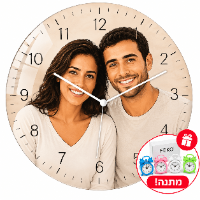 שעון קיר עגול קריקטורה  מתמונה אישית