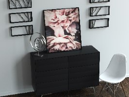 תמונת קנבס הדפס שושנה ורודה "Smoky Lily" | בודדת או לשילוב בקיר גלריה | תמונות לבית ולמשרד
