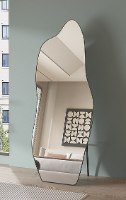 מראת גוף אמורפית סטנד ותלייה מסגרת מתכת דקה שחורה דגם מאלגה MALAGA משלוח חינםם