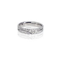 טבעת נישואין מעוצבת חריטת יהלום וגל