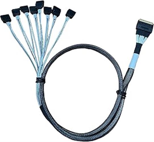 Amphenol SlimSASX8 to 8*SATA SFF-8654 74P to 8*SATA 7P 85CM