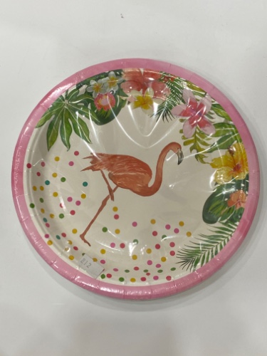 צלחות נייר 10 יח פלמינגו