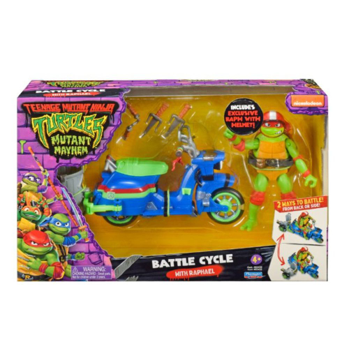 צבי הנינג'ה סרט דמות + רכב מעורב - TURTLES BATTLE CYCLE