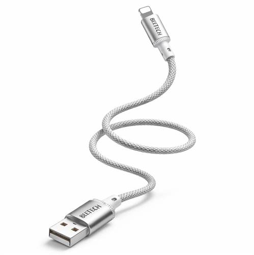 כבל שזור USB Lightning באורך 1 מטר דגם Shielded מבית BeeTech