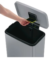 פח דוושה EKO Madison 50 ליטר מנירוסטה, מנגנון סגירה שקטה