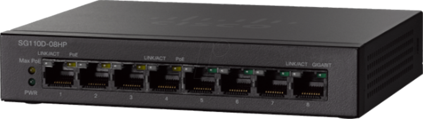 מתג לא מנוהל Cisco 8 PORT POE 4+4 SG110/CBS110