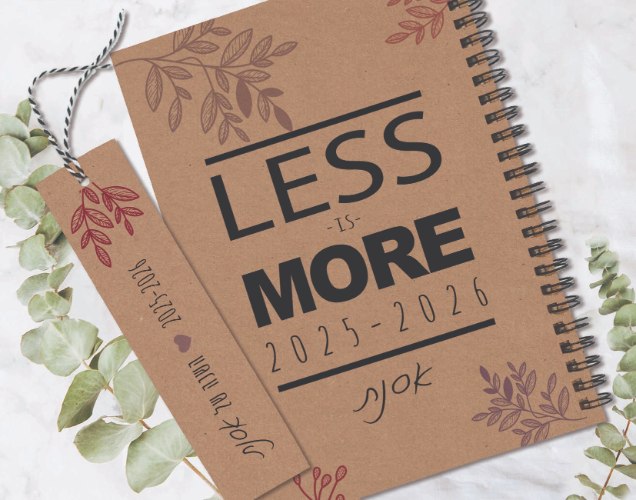 יומן שבועי מעוצב, משפט השראה: LESS is MORE