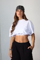 חולצת קרופ גומי