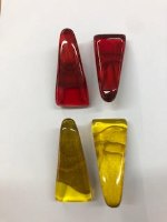 עגיל קליפס רזין משולש צהוב