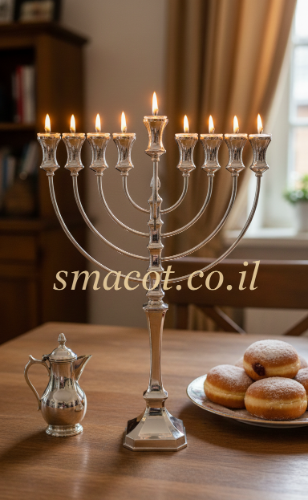 חנוכיה מכסף טהור 49 ס"מ -  A2