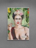 Yellow smoking Frida Kahlo CANVAS