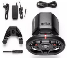 הגה מירוצים עם דוושות Thrustmaster T248R Force Feedback PS/PC – הגה המירוצים השחור ובסיסו על רקע לבן