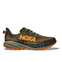 HOKA SPEEDGOAT 6 WIDE - נעלי ספורט רחבות גברים ספידגוט 6 רחבות בצבע זית/כתום | HOKA גברים