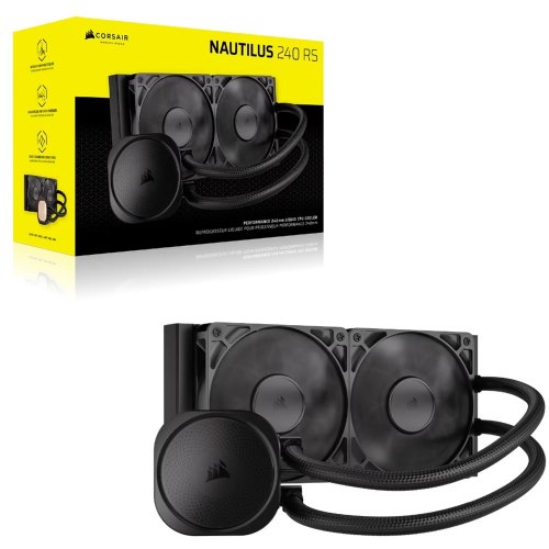 מערכת קירור נוזלי למעבד קורסייר Corsair Nautilus 240 RS בצבע שחור