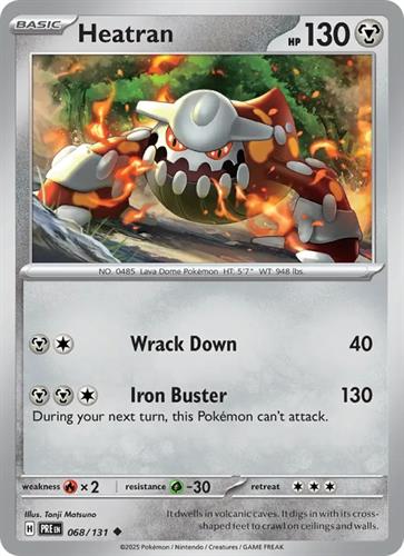 קלף בודד single פוקימון - heatran - Prismatic Evolutions - 068/131