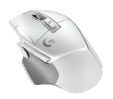 עכבר גיימינג אלחוטי Logitech G502X Lightspeed – מבט אלכסוני עליון על העכבר הלבן-אפור