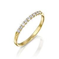 טבעת השביל הקסום משובצת יהלומים בזהב לבן או צהוב 14 קראט