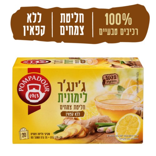 חליטת צמחים ג'ינג'ר לימון 20 יח'