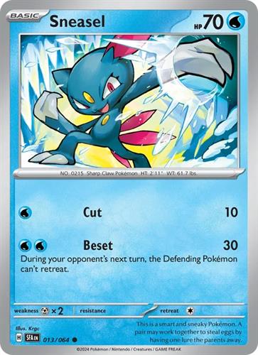 קלף בודד single פוקימון - sneasel - Shrouded Fable - 013/064