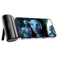סוללת גיבוי סופר קטנה 5000mAh חיבור לאייפון  HOCO J106 Lightning עם רגלית מעמד צבע שחור