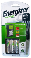 מטען סוללות AAA/AA מקסי עם 4 סוללות AA נטענות תוצרת Energizer