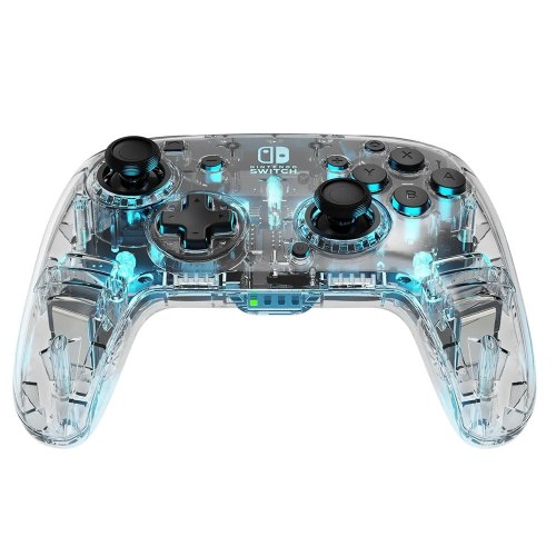 בקר גיימינג חוטי שקוף טרטל ביץ' Turtle Beach Afterglow RGB ל-Nintendo Switch עם תאורת LED ו-4 מצבים