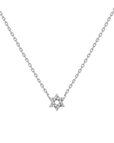 שרשרת מגן דוד קטנה ועדינה מכסף סטרלינג 925 משובצת זרקונים