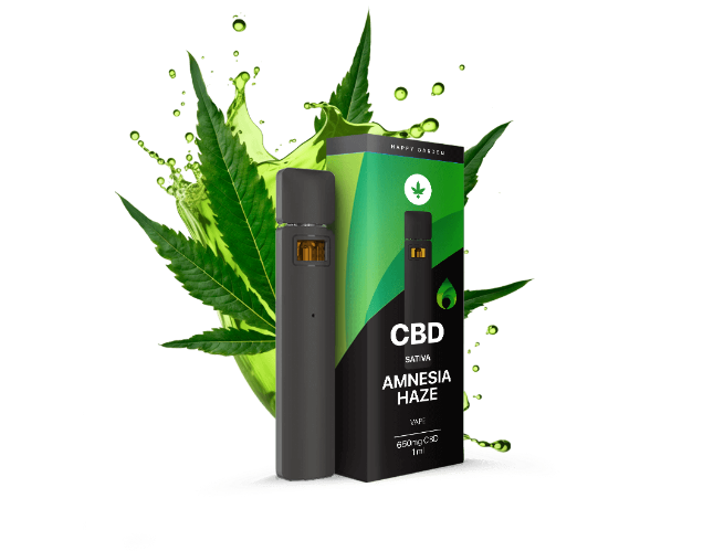 וייפ אידוי חד״פ - CBD בטעם אמנזיה 650 מ״ג