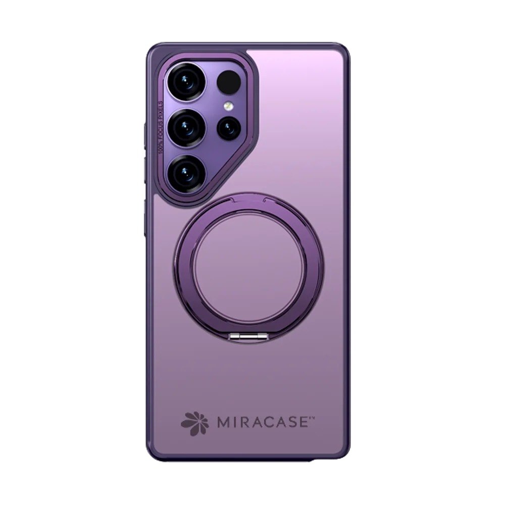 כיסוי סגול עבור Miracase Miraring Samsung S25 Ultra – פריט בודד כיסוי טלפון סגול עם טבעת אחיזה אחורית ולוגו Miracase