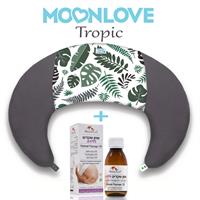 Tropic MoonLove כרית הריון והנקה + שמן שקדים ללידה MommyCare