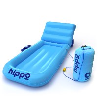 מזרון ים מיטה עם מעמד כוסות ועוגן Hippo - תכלת