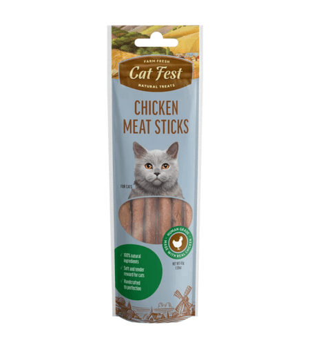חטיף מקלות לחתולים בוגרים במגוון טעמים 45 גרם | cat fest