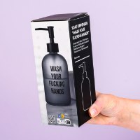 דיספנסר לסבון נוזלי עם תזכורת Wash Your Fucking Hands - מארז לא מושלם