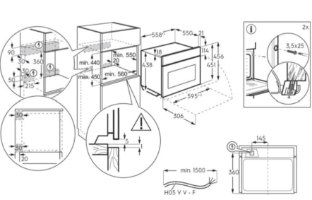 מיקרוגל בנוי משולב גריל Electrolux ECK5401X - גימור נירוסטה