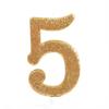 5 - נר גדול מנצנץ מעמד לבן זהב
