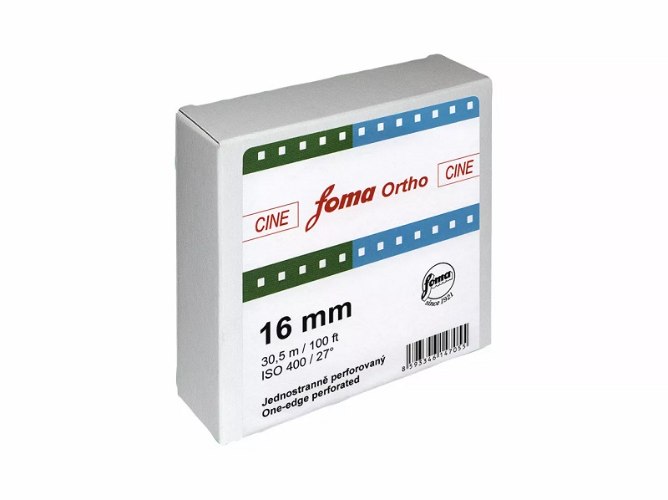 Fomapan ORTHO 400 1x edge perforated 16mm x 30.5m סרט נגטיב שחור לבן למסרטות 16 מ"מ חרור צד אחד
