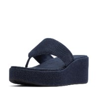 כפכף פלטפורמה וודג' כחול נייבי פיטפלופ FITFLOP